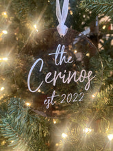 Load image into Gallery viewer, Personalized Last Name Christmas Ornament
