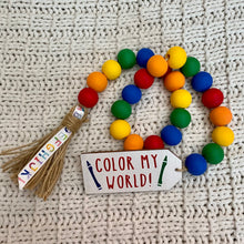 Load image into Gallery viewer, Teacher’s Gift | Crayon Wood Bead Garland
