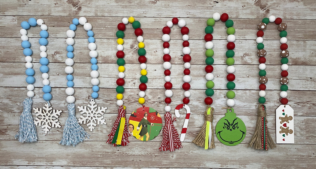 Winter & Christmas Wood Bead Garland