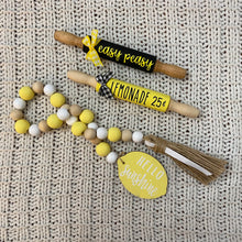 Load image into Gallery viewer, Lemon Mini Rolling Pins &amp; Wood Bead Garland
