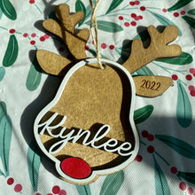 Load image into Gallery viewer, Personalized Reindeer Stocking Tags / Ornaments
