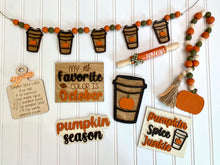 Load image into Gallery viewer, Pumpkin Spice Tiered Tray Decor Set
