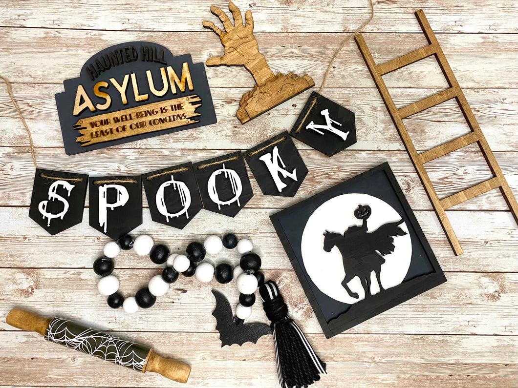 Spooky Halloween Tiered Tray Set