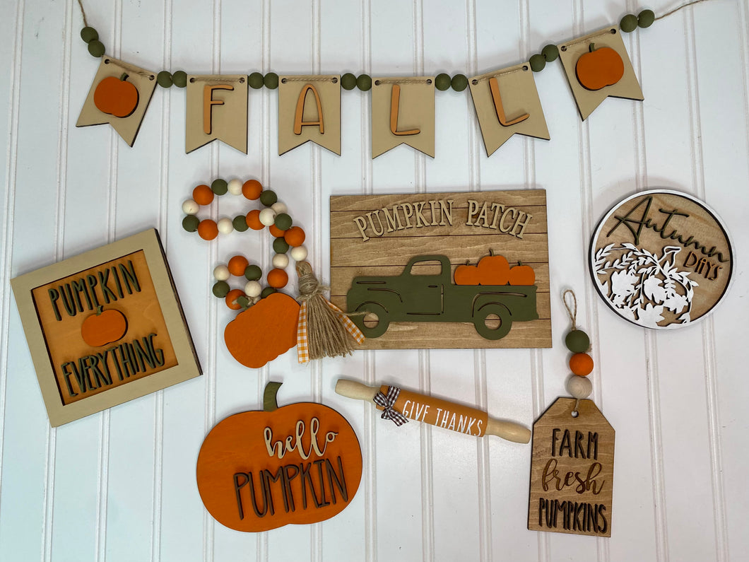 Pumpkin Patch Tiered Tray Décor