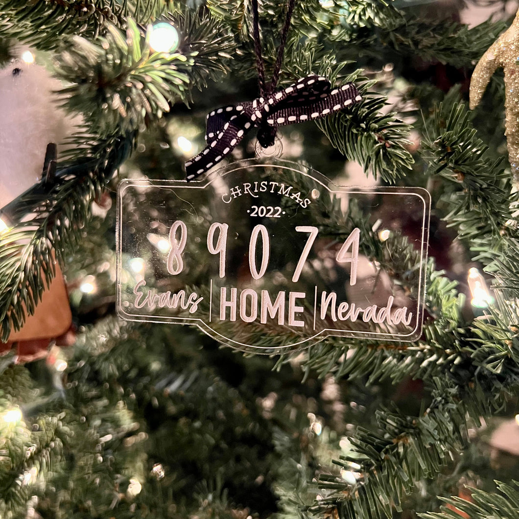 Zip Code Acrylic Ornament