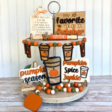 Load image into Gallery viewer, Pumpkin Spice Tiered Tray Decor Set
