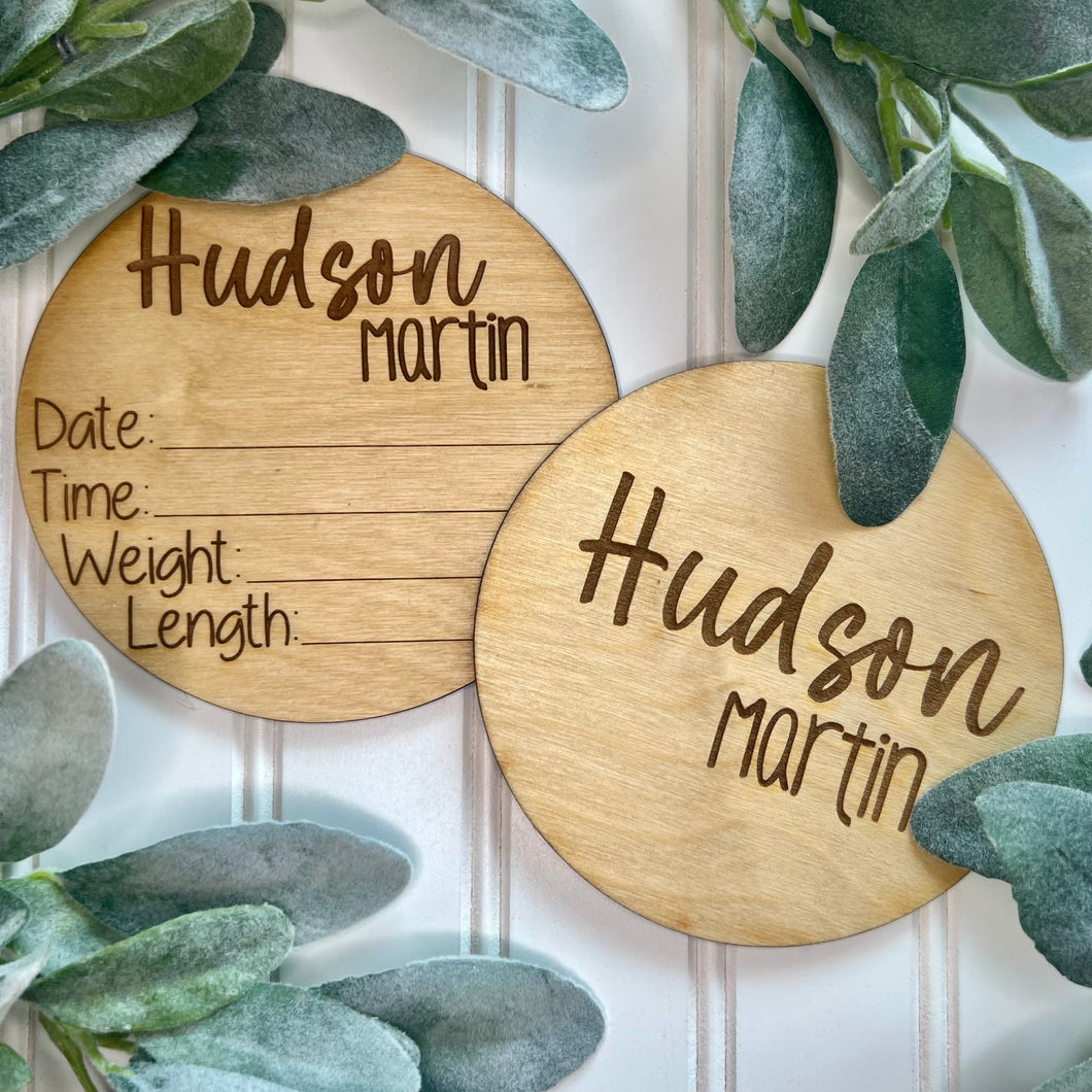 Wooden Baby Announcement Sign