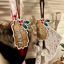 Load image into Gallery viewer, Mistletoe Christmas Stocking Tags &amp; Ornaments
