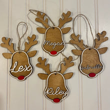 Load image into Gallery viewer, Personalized Reindeer Stocking Tags / Ornaments
