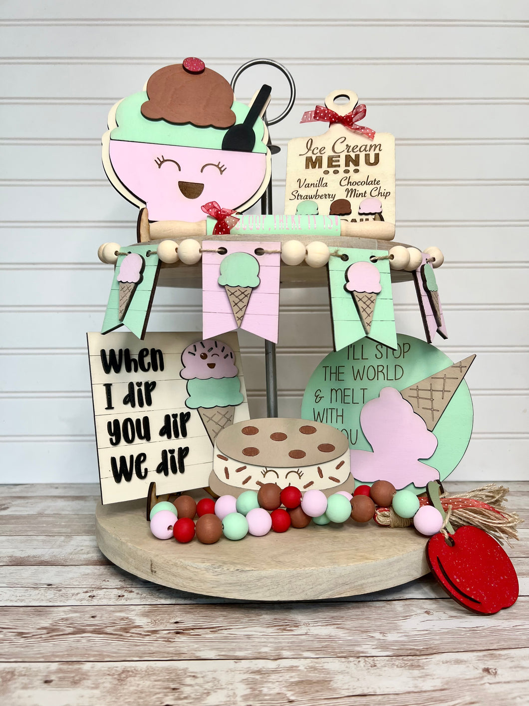 Ice Cream Tiered Tray Set | Summer Décor